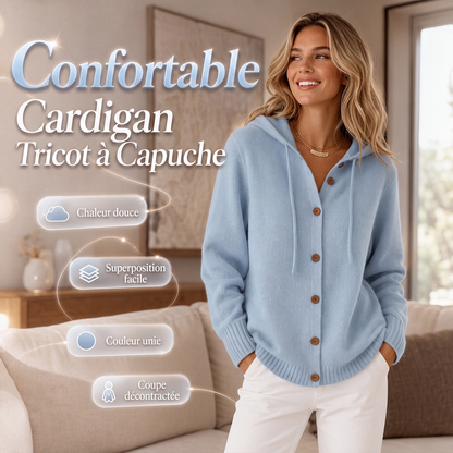 Cardigan en maille à capuche confortable pour femme