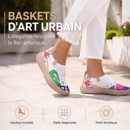 Chaussures à talon caché pour femmes, respirantes et à enfiler