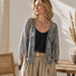 Cardigan en dentelle ajourée ample pour femme