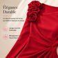 Robe midi froncée pour femme avec détails de rose 3D