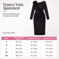 Robe midi froncée pour femme avec détails de rose 3D