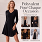 Robe trapèze en maille à manches longues pour femme