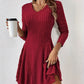 Robe trapèze en maille à manches longues pour femme