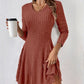 Robe trapèze en maille à manches longues pour femme