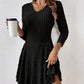 Robe trapèze en maille à manches longues pour femme