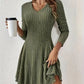 Robe trapèze en maille à manches longues pour femme