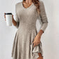 Robe trapèze en maille à manches longues pour femme