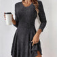 Robe trapèze en maille à manches longues pour femme