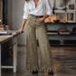Jeans en denim à ourlet à volants pour femme
