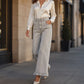 Jeans en denim à ourlet à volants pour femme