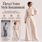 Ensemble haut court décontracté et pantalon à jambes larges pour femme