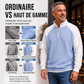 T-shirt à quart de zip en maille nid d'abeille pour hommes