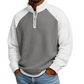 T-shirt à quart de zip en maille nid d'abeille pour hommes