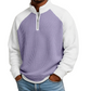 T-shirt à quart de zip en maille nid d'abeille pour hommes