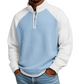 T-shirt à quart de zip en maille nid d'abeille pour hommes
