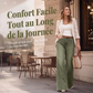 Jean à jambes larges effet allongeant les jambes