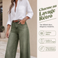 Jean à jambes larges effet allongeant les jambes