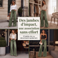 Jean à jambes larges effet allongeant les jambes