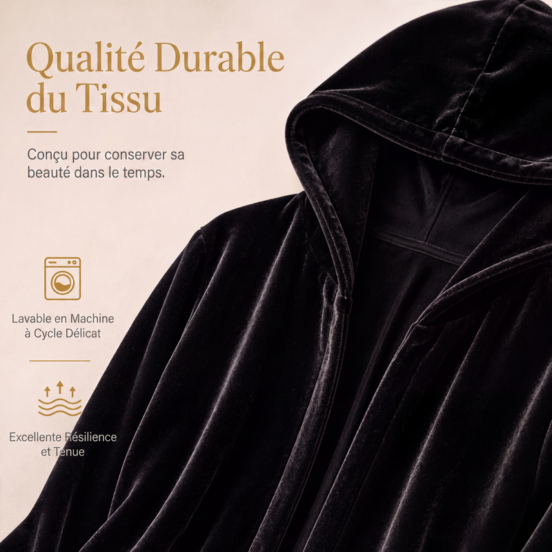 Cardigan à capuche décontracté en velours pour femme