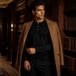 Chemise décontractée à col henley et manches longues pour homme