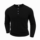 Chemise décontractée à col henley et manches longues pour homme