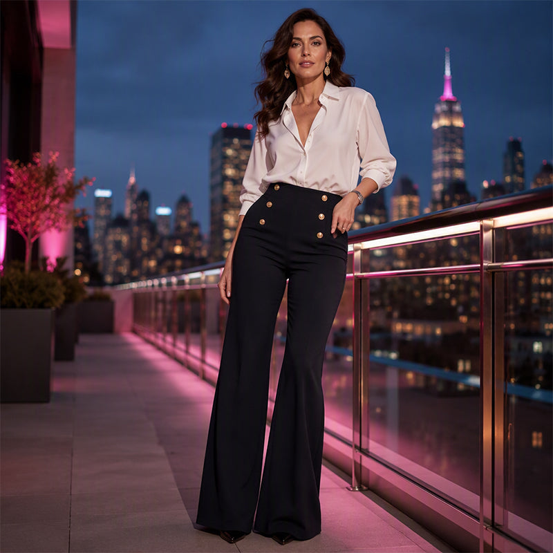 Pantalon évasé extensible et flatteur pour femme