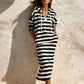 Robe sweat à capuche rayée décontractée pour femme