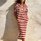 Robe sweat à capuche rayée décontractée pour femme