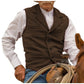 Gilet en tweed à chevrons avec col revers vintage pour homme
