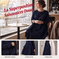 Robe décontractée pour femme à manches longues et col rond, coupe A