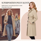 Trench-coat croisé décontracté pour femme