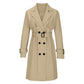 Trench-coat croisé décontracté pour femme