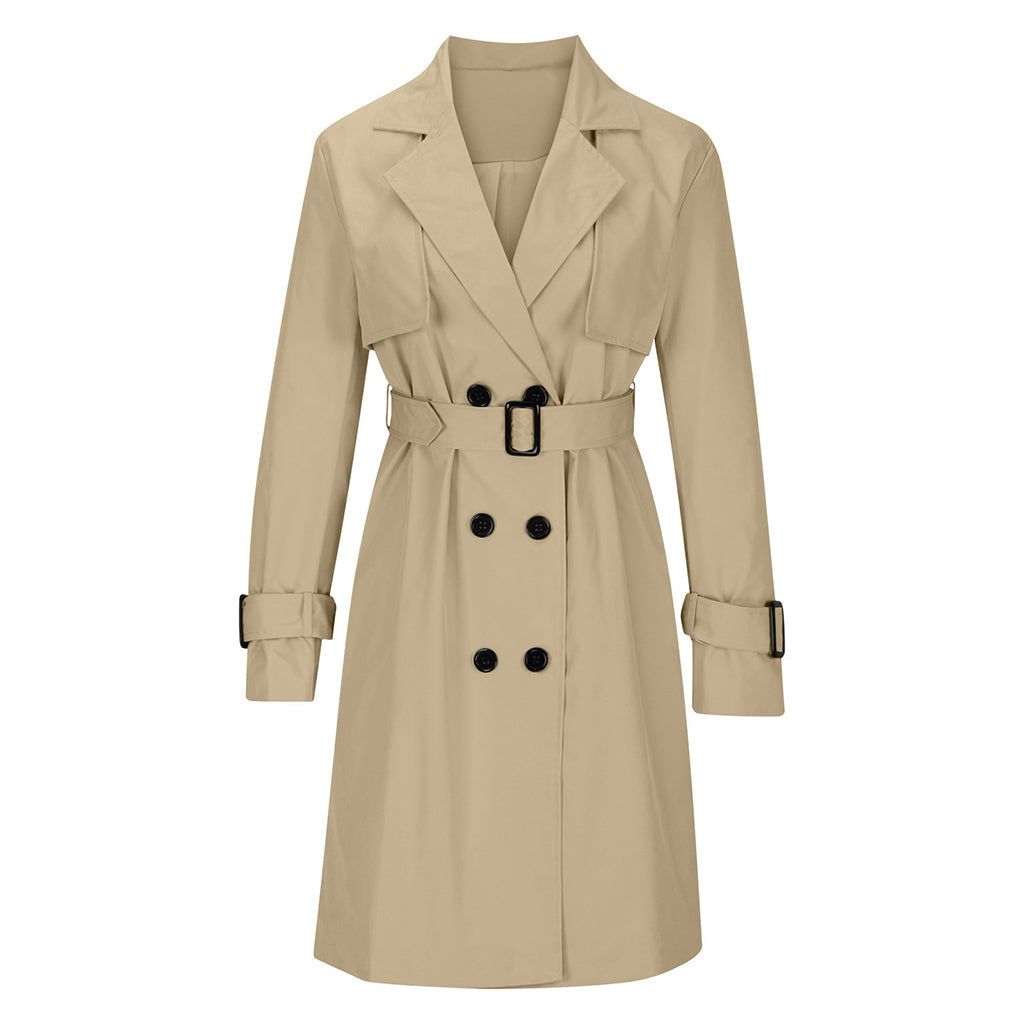 Trench-coat croisé décontracté pour femme