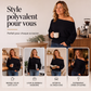 Pull en maille côtelée à épaules dénudées pour femme