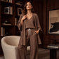 Ensemble 3 pièces pour femme : gilet, débardeur et pantalon