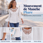 Blouse décontractée pour femme à manches 3/4 avec patchwork en dentelle ajourée