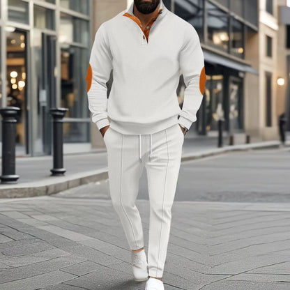 🎁 Soldes exceptionnels 50 % DE RÉDUCTION 🔥 Ensemble sweat-shirt et pantalon décontractés à demi-zip en tricot pour homme