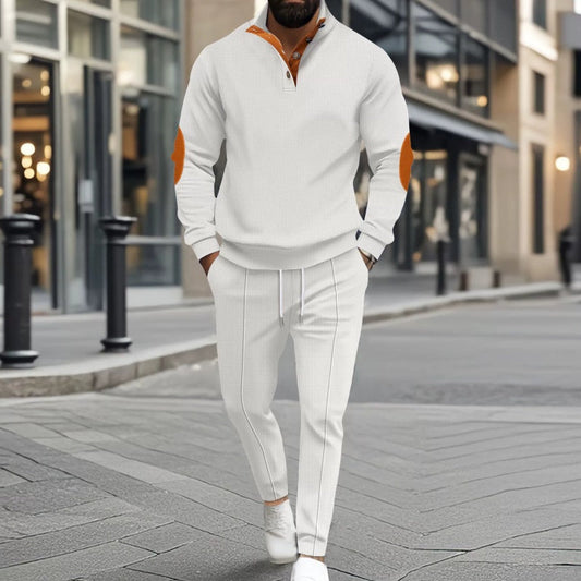🎁 Soldes exceptionnels 50 % DE RÉDUCTION 🔥 Ensemble sweat-shirt et pantalon décontractés à demi-zip en tricot pour homme