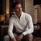 Pull élégant pour homme avec col montant et quart de zip
