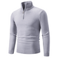 Pull élégant pour homme avec col montant et quart de zip