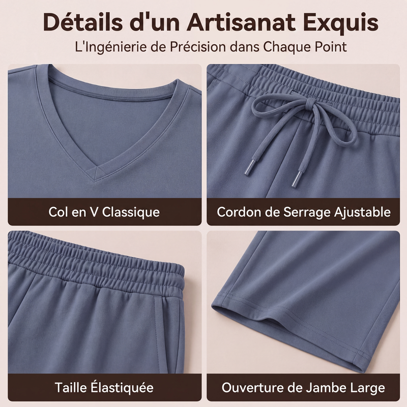 Ensemble de détente 2 pièces pour femmes : haut décontracté et pantalon