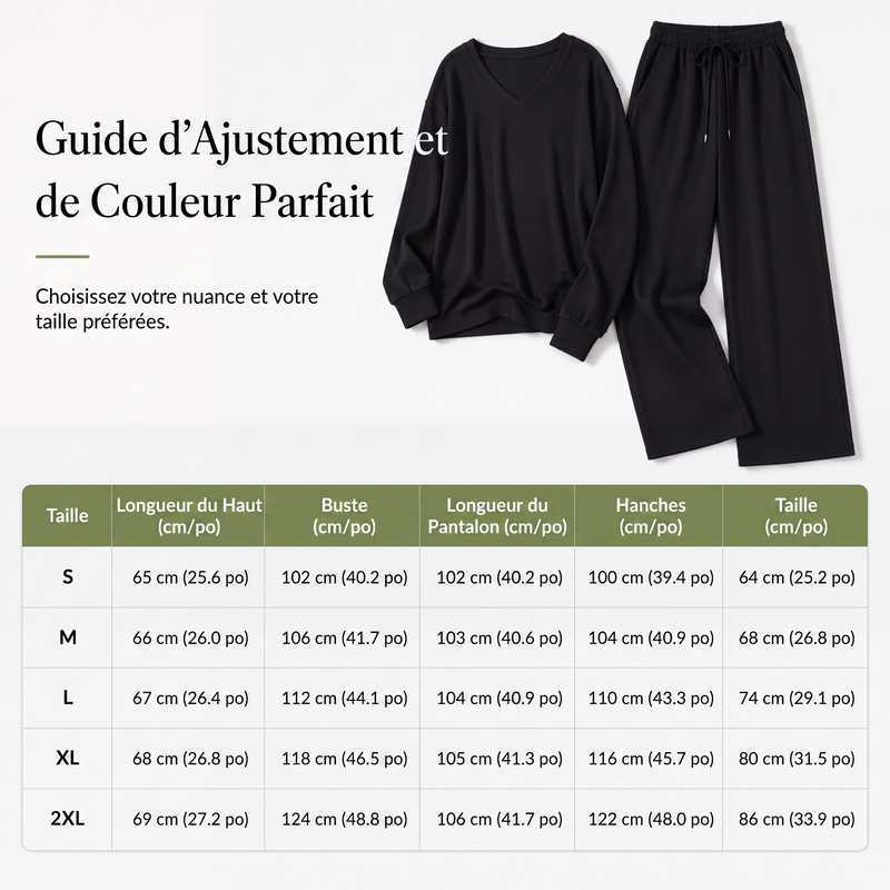 Ensemble de détente 2 pièces pour femmes : haut décontracté et pantalon