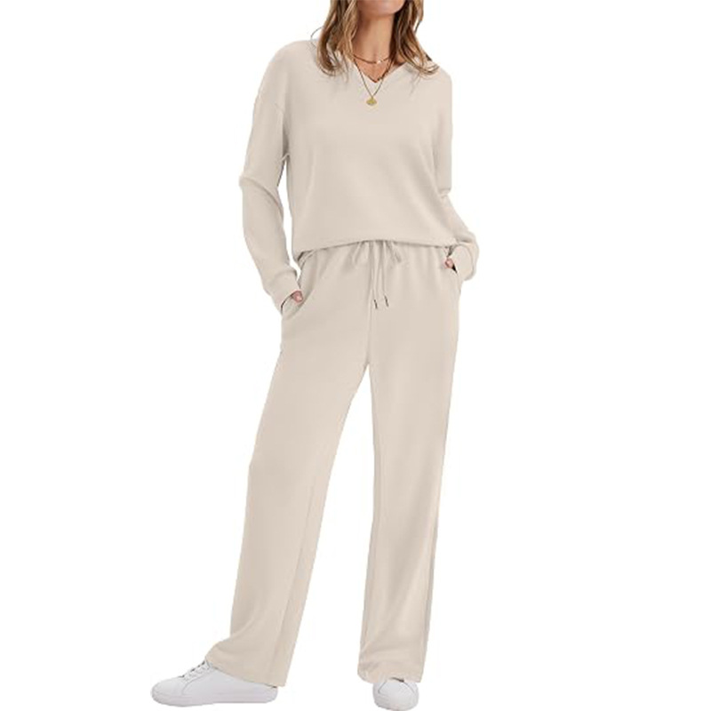 Ensemble de détente 2 pièces pour femmes : haut décontracté et pantalon