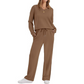 Ensemble de détente 2 pièces pour femmes : haut décontracté et pantalon