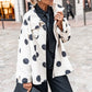 Veste évasée rétro à pois pour femme, haut à col montant et manches raglan