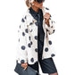 Veste évasée rétro à pois pour femme, haut à col montant et manches raglan