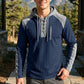 Sweat à capuche décontracté en maille color-block pour homme