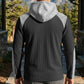 Sweat à capuche décontracté en maille color-block pour homme