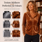 Sweat à capuche zippé en velours pour femme