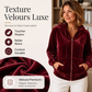 Sweat à capuche zippé en velours pour femme